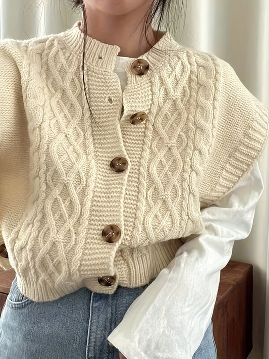 Chantal - Gilet Tricoté à Boutons Twist