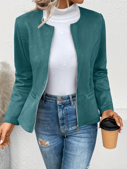 Bertha – Veste zippée élégante à col rond