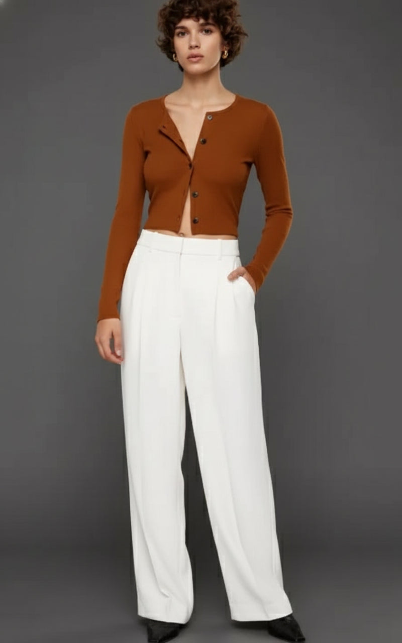 Odile | Pantalon droit taille haute élégant