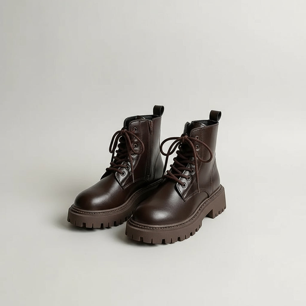 Mya | Bottines marron à semelle épaisse