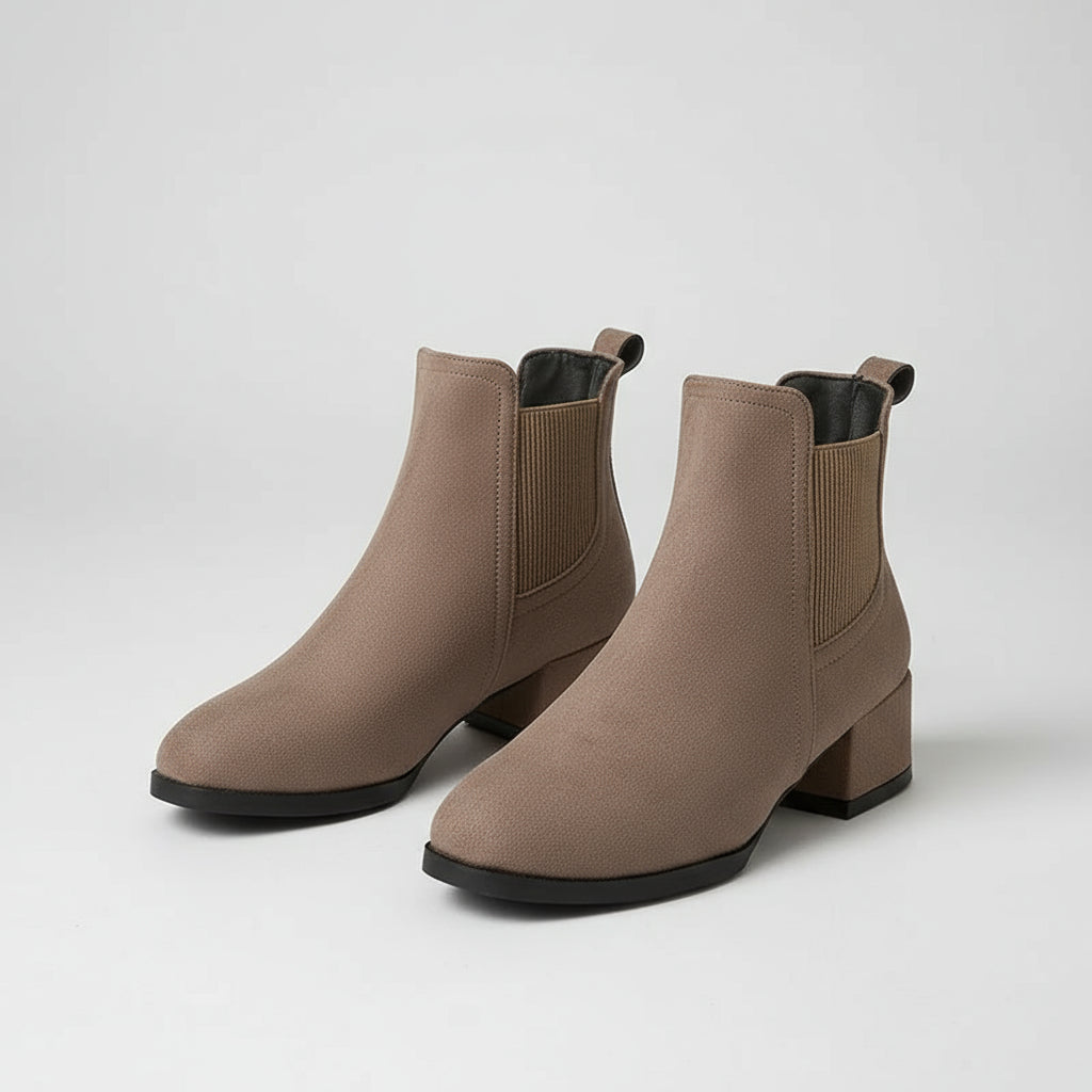 Valentine | Bottines noires à talon carré