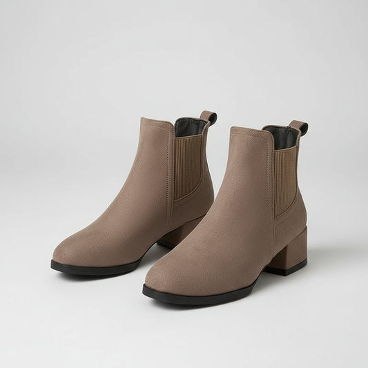 Valentine | Bottines noires à talon carré