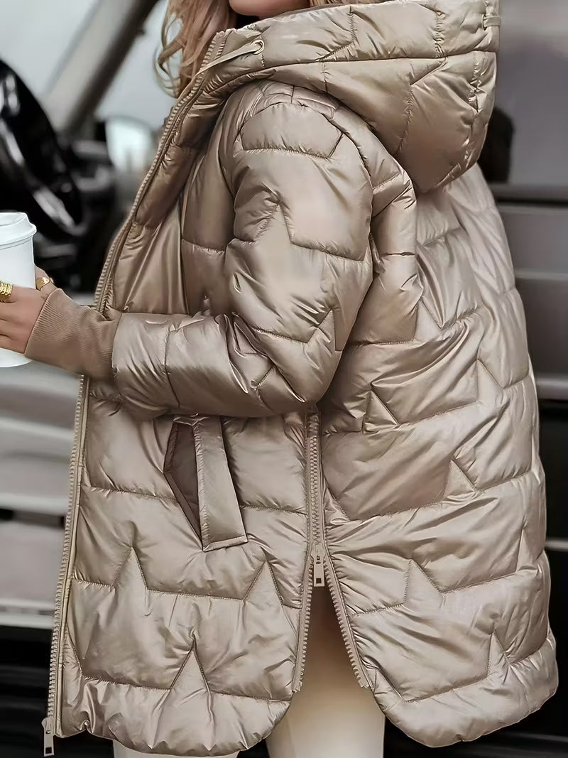 Coral | Doudoune longue à capuche enveloppante