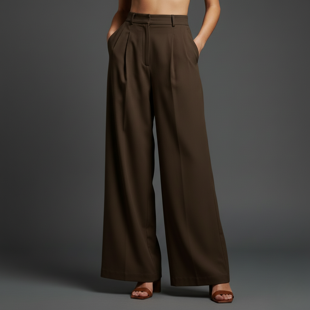 Odile | Pantalon droit taille haute élégant
