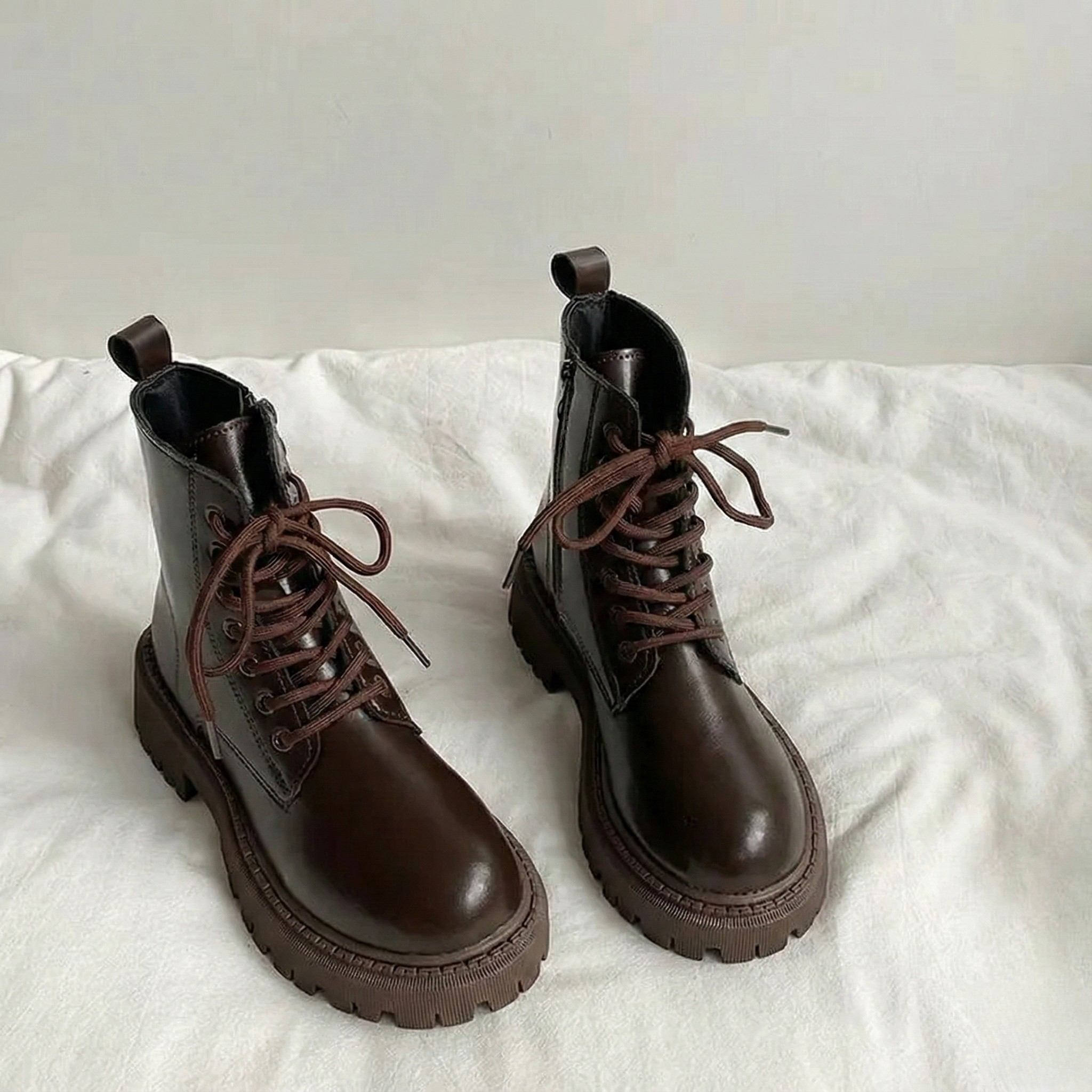 Mya | Bottines marron à semelle épaisse