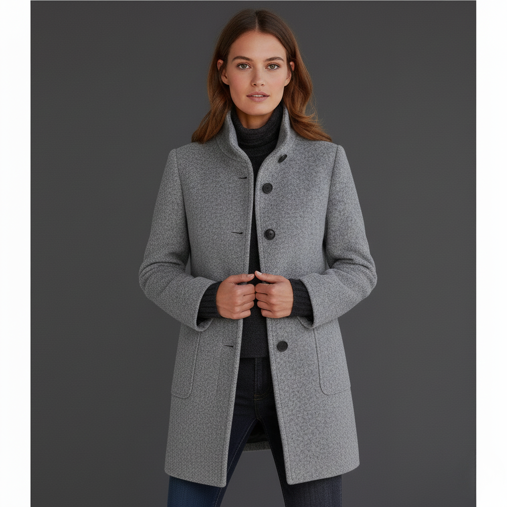Maeve | Manteau à Col Haut en Mélange de Laine