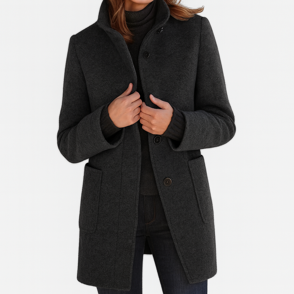 Maeve | Manteau à Col Haut en Mélange de Laine