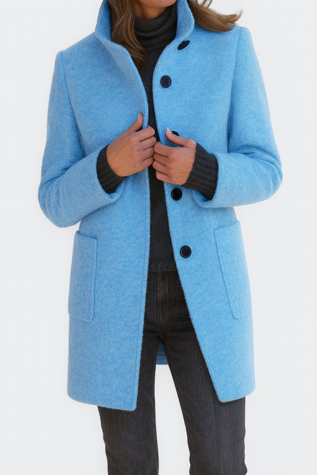 Maeve | Manteau à Col Haut en Mélange de Laine