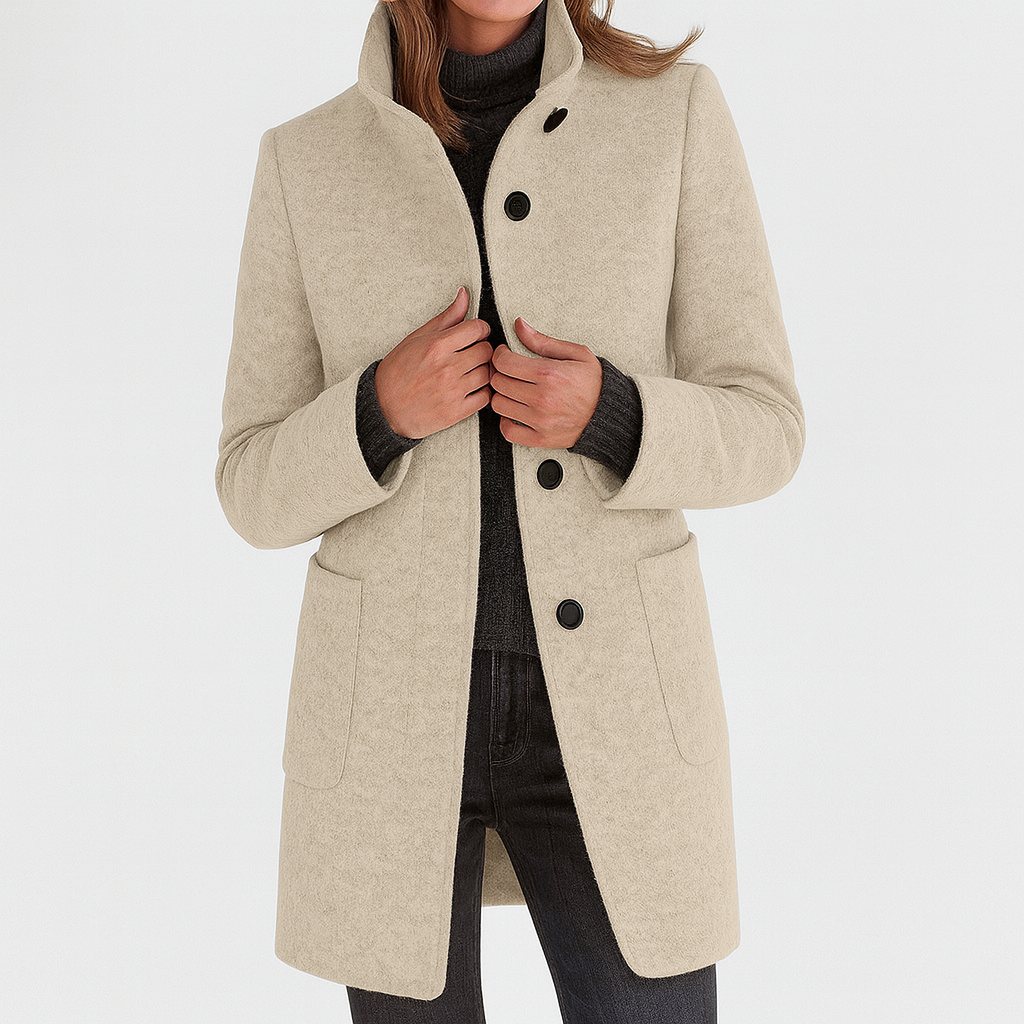 Maeve | Manteau à Col Haut en Mélange de Laine