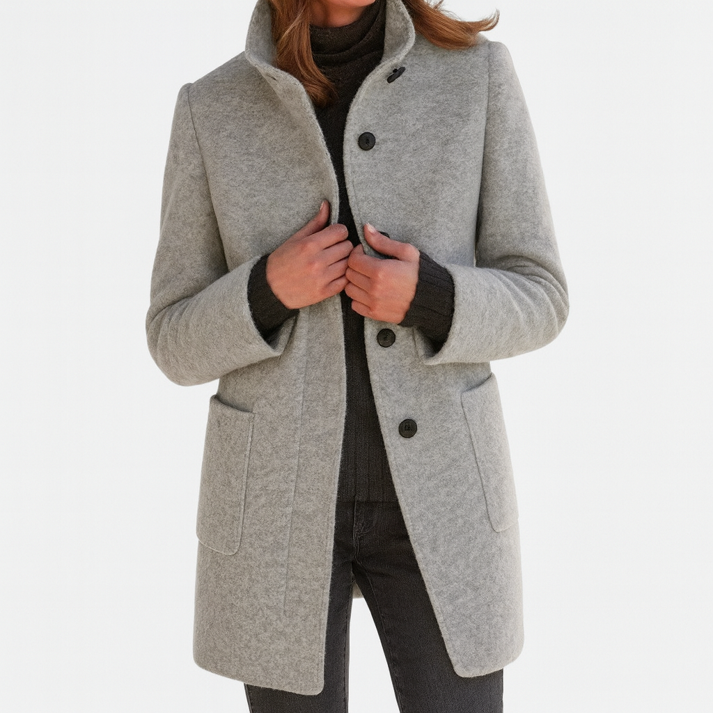 Maeve | Manteau à Col Haut en Mélange de Laine