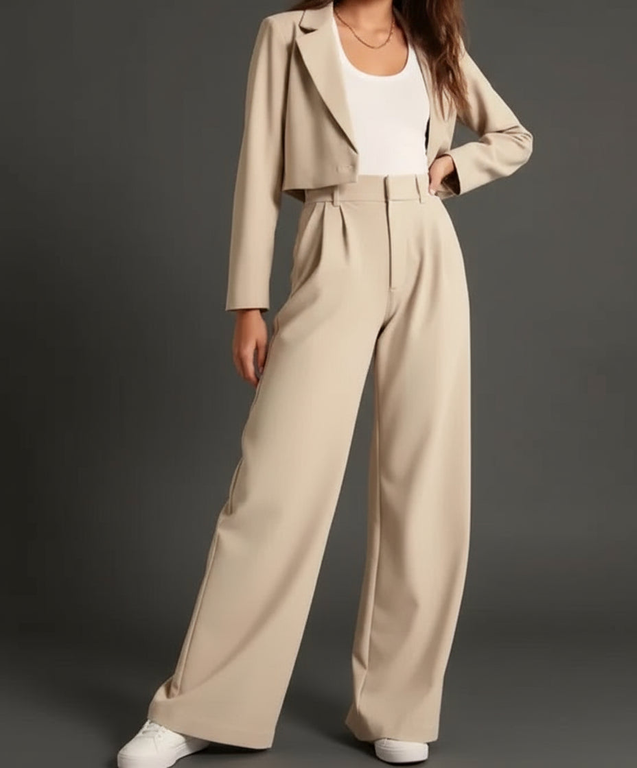 Odile | Pantalon droit taille haute élégant