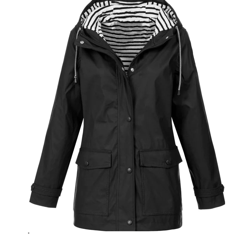 Adriana | Veste imperméable à capuche style marin