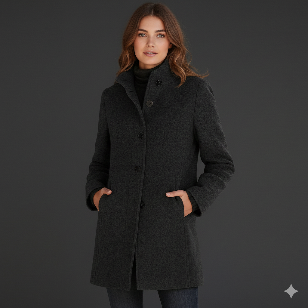 Maeve | Manteau à Col Haut en Mélange de Laine