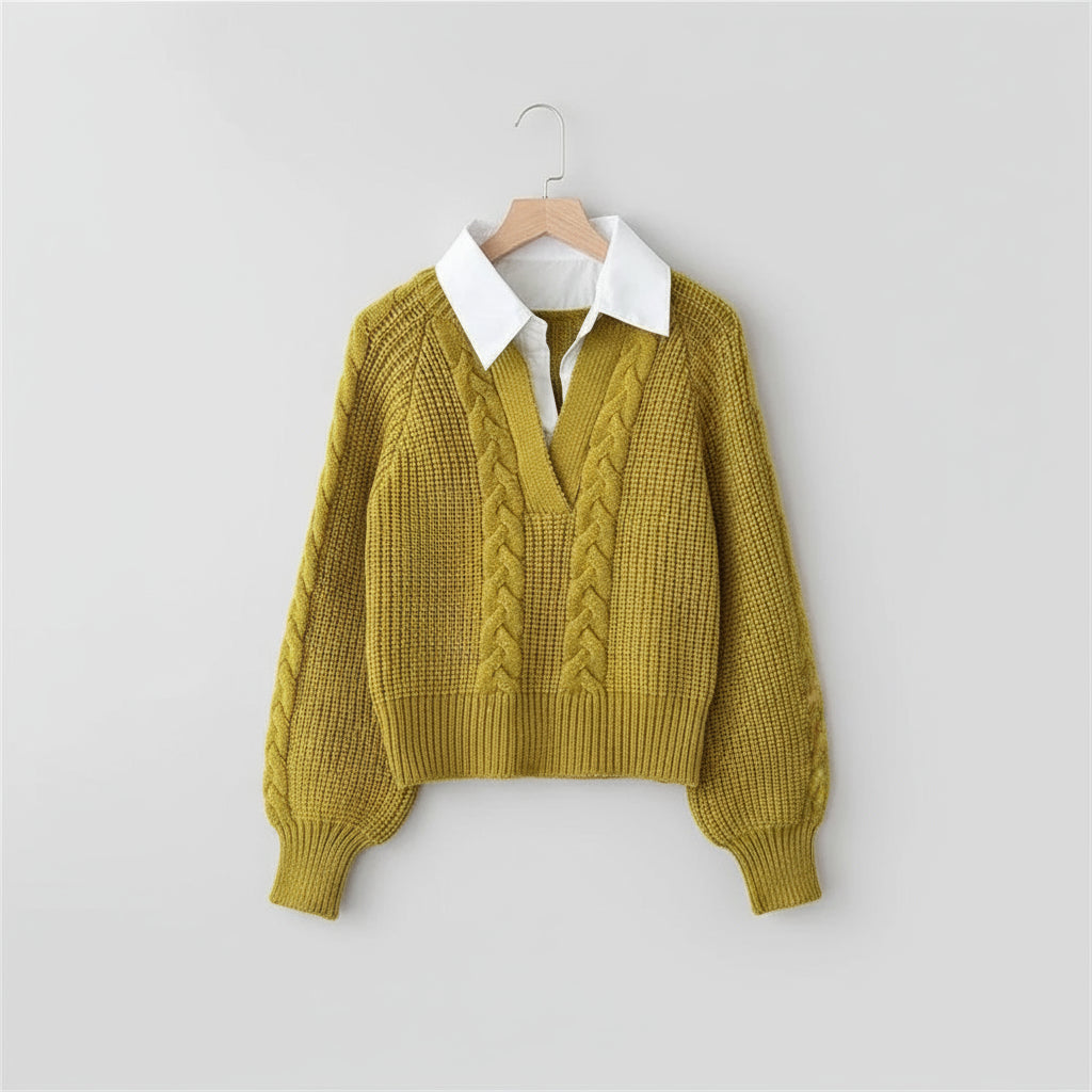 Émeline | Pull chemise intégré