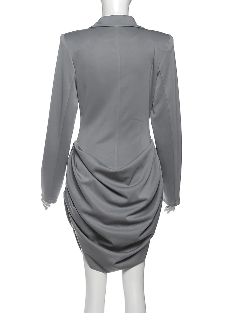 Maëlle | Robe blazer grise