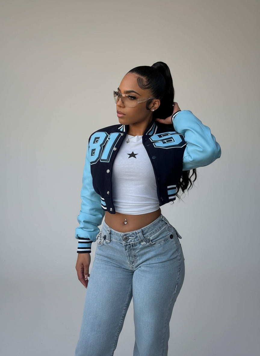 Naëlle | Blouson varsity bleu