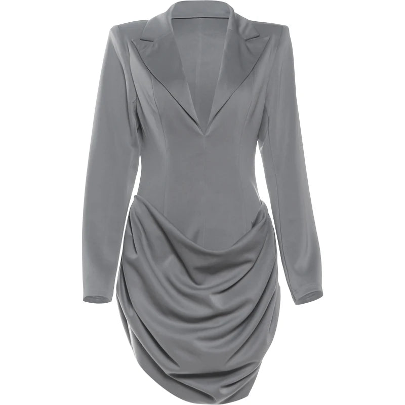 Maëlle | Robe blazer grise