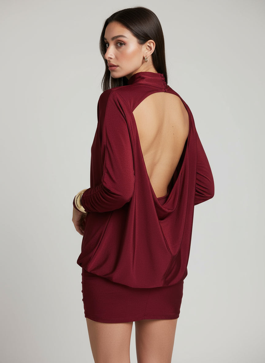 Cléa | Robe rouge satinée