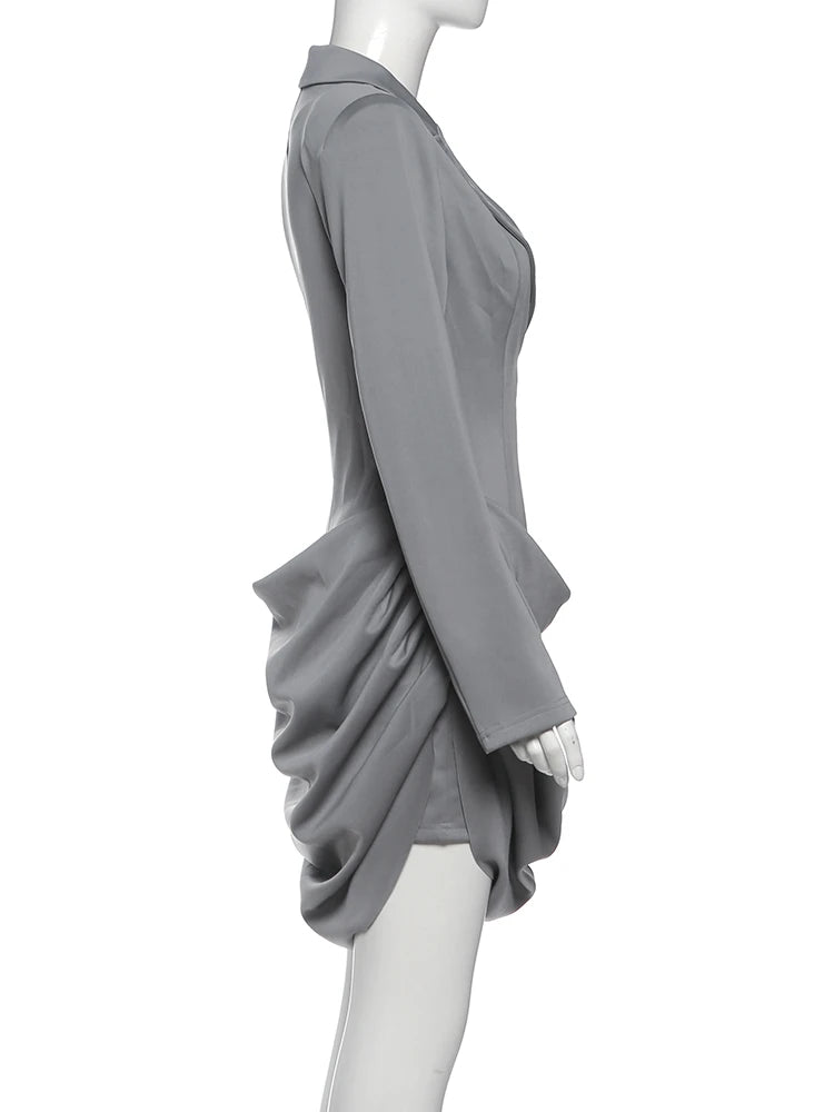 Maëlle | Robe blazer grise