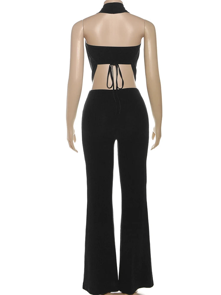 Maëva | Combinaison fluide noire