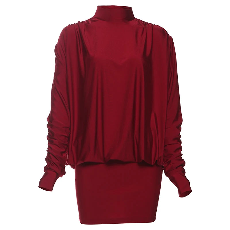 Cléa | Robe rouge satinée