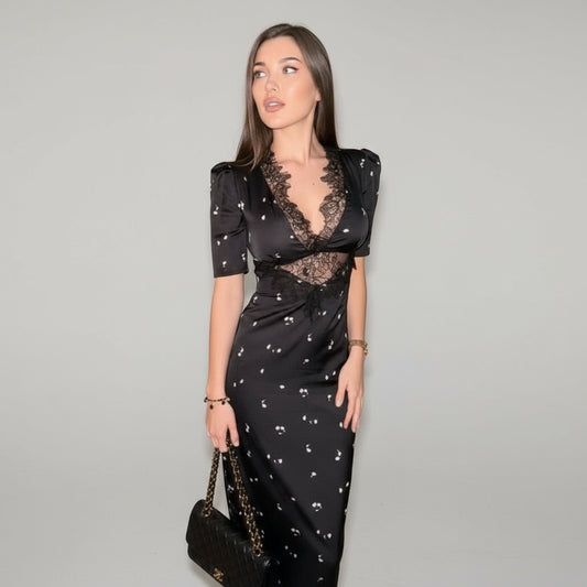 Amélia | Robe dentelle noire