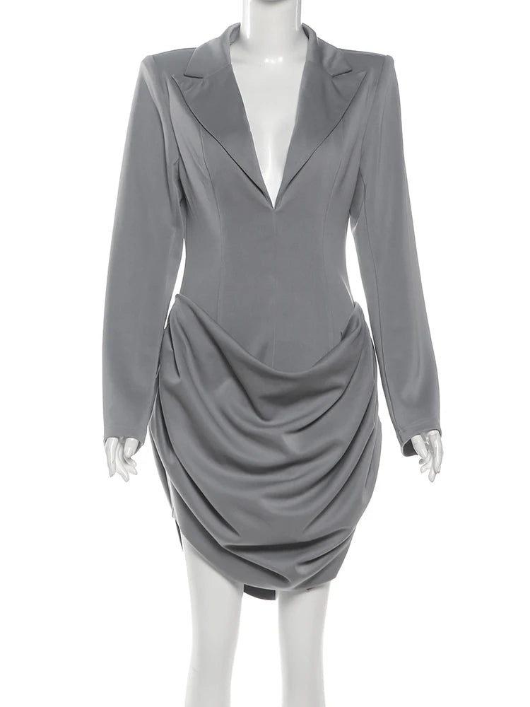 Maëlle | Robe blazer grise