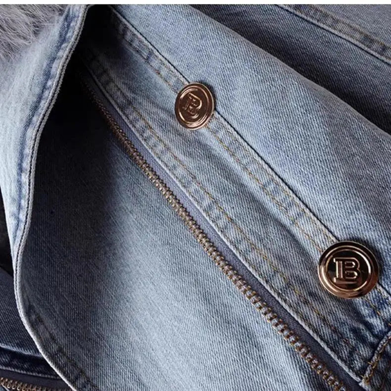 Jenny  | Veste Jean Doublée Fourrure