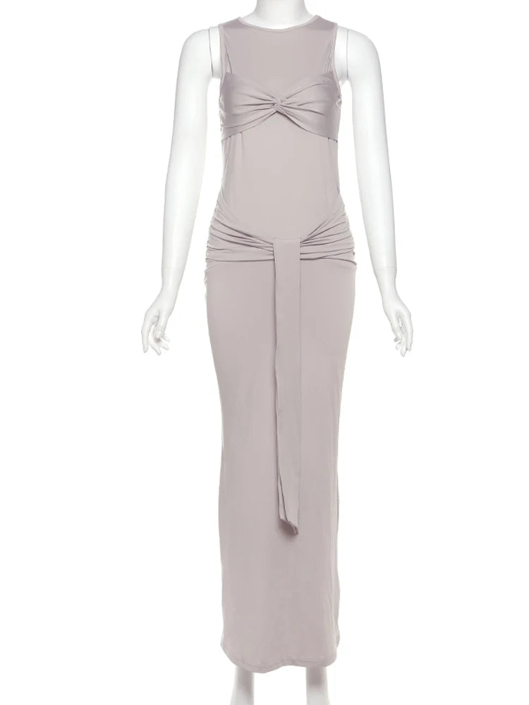 Nadège | Robe drapée nude