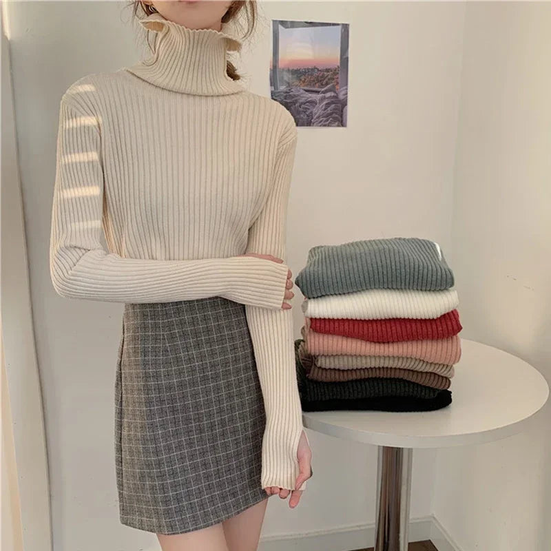 Manon | Pull col roulé brun