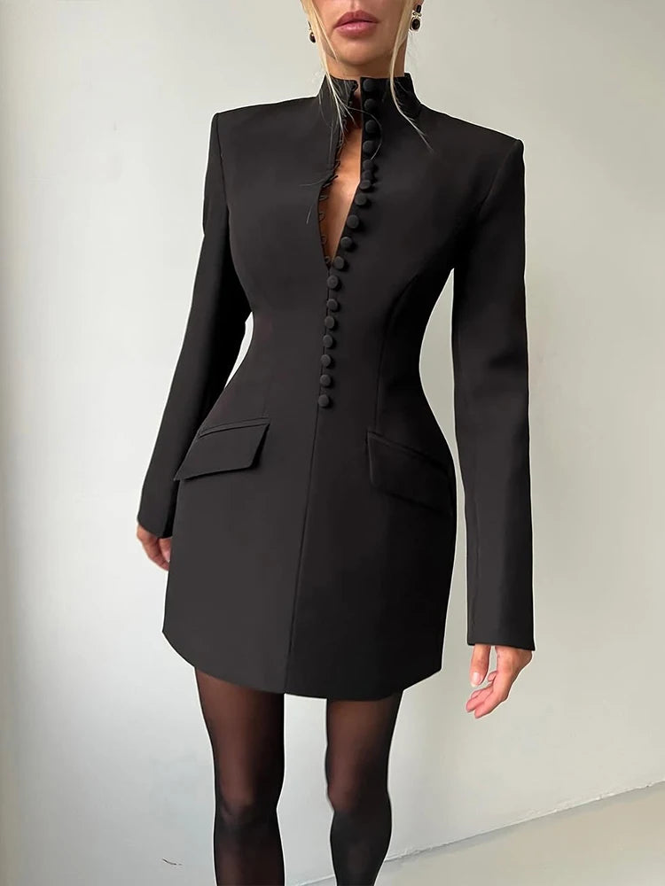 Nadia | Robe blazer noire