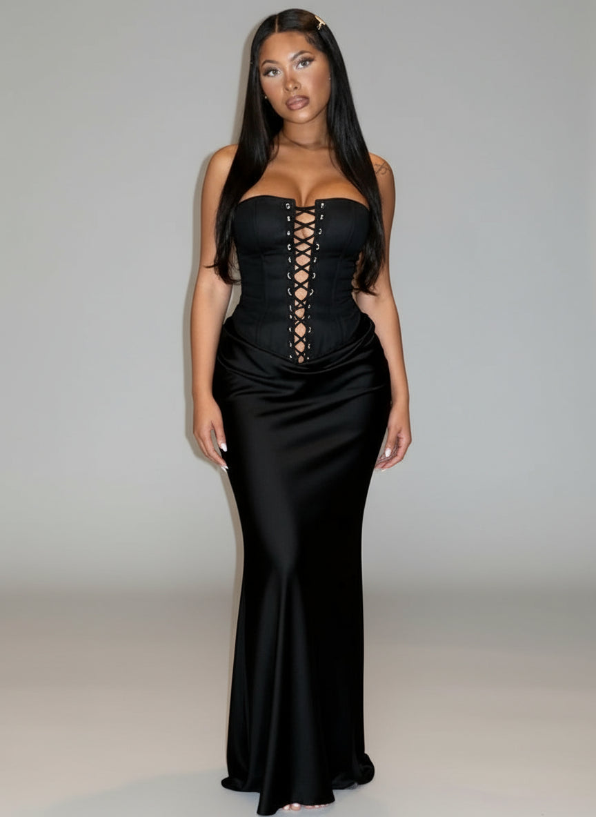 Nolwenn | Robe corset noire