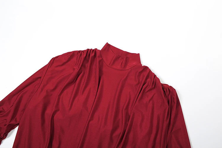 Cléa | Robe rouge satinée