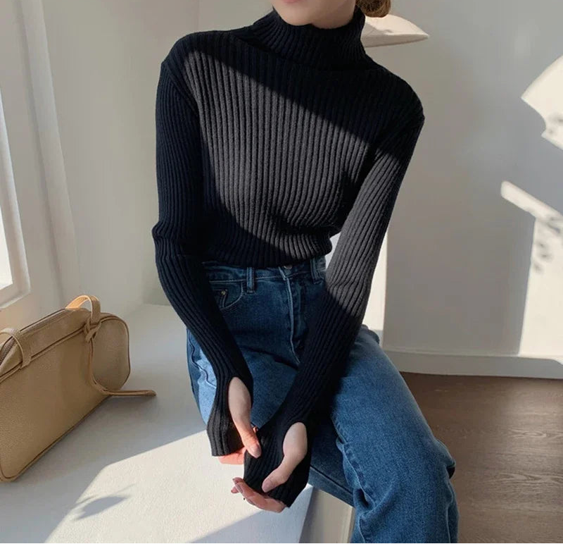 Manon | Pull col roulé brun