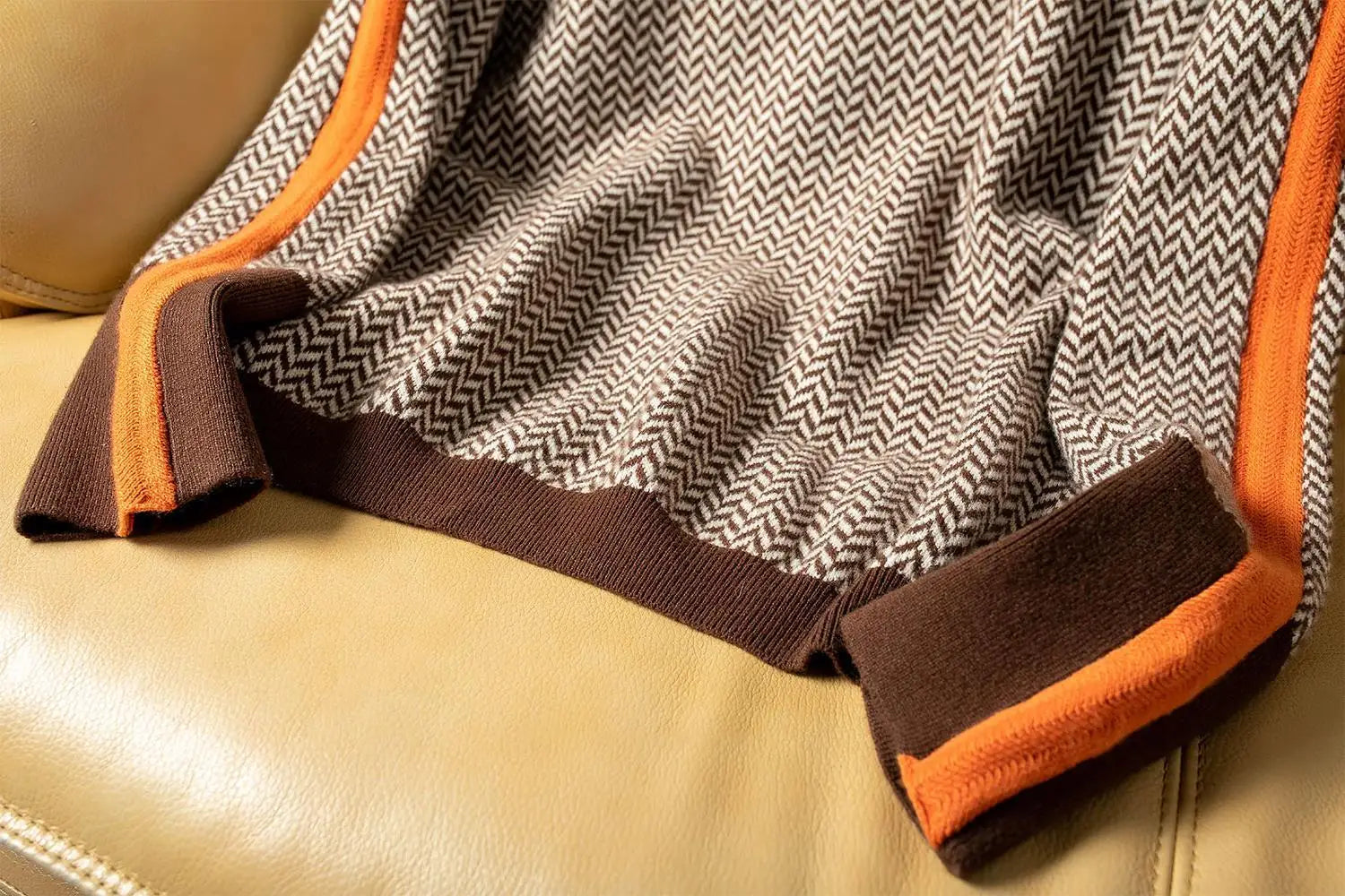 Océane | Pull col montant à motifs chevrons