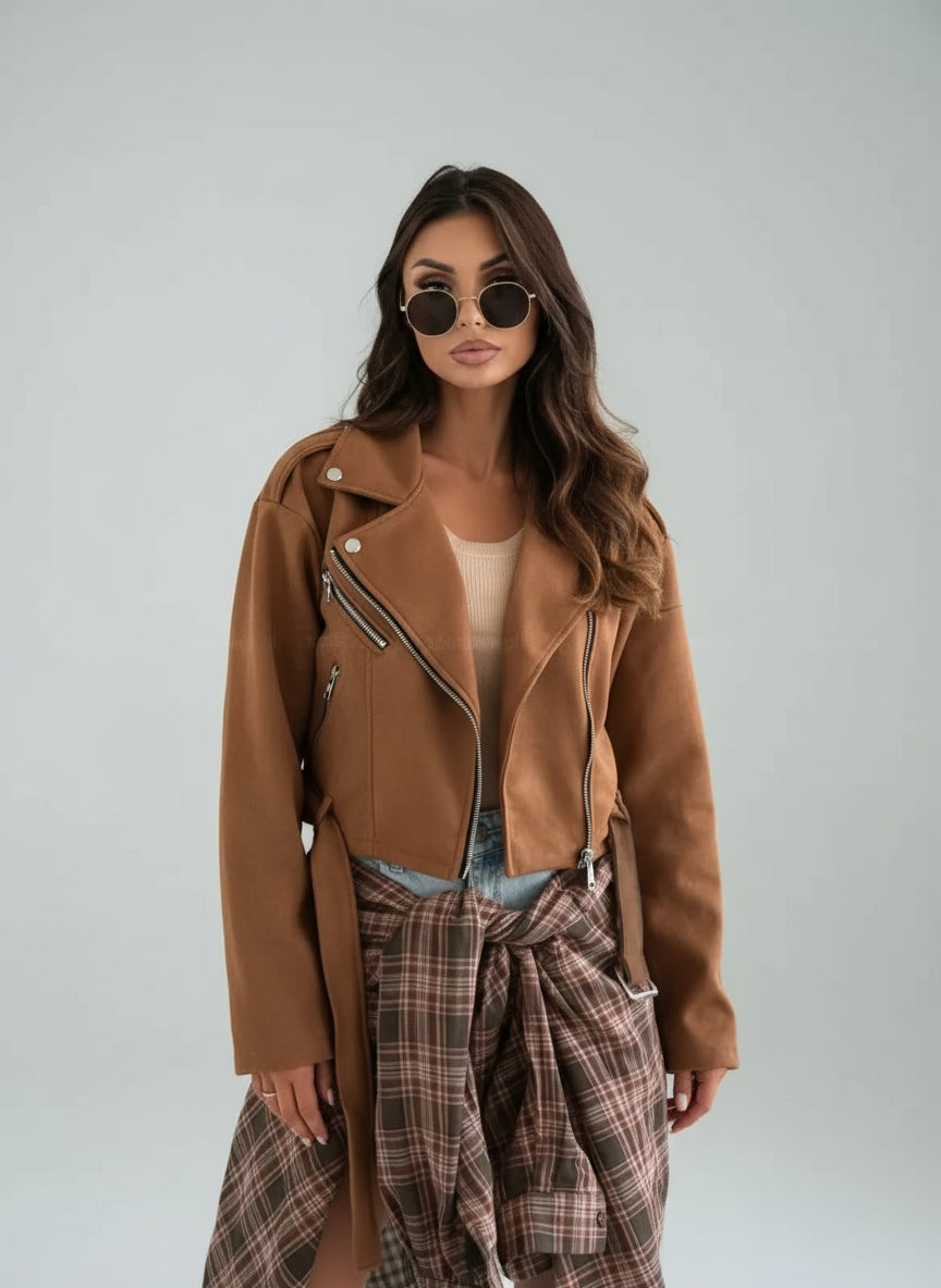 Amandine | Veste courte camel