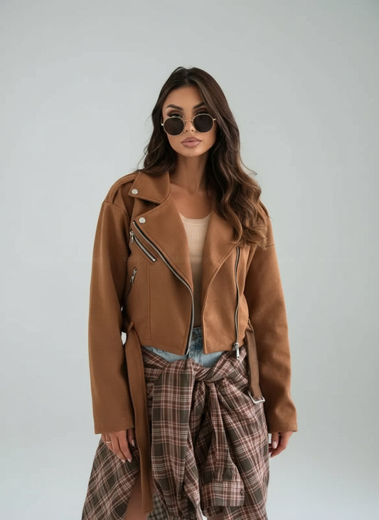 Amandine | Veste courte camel