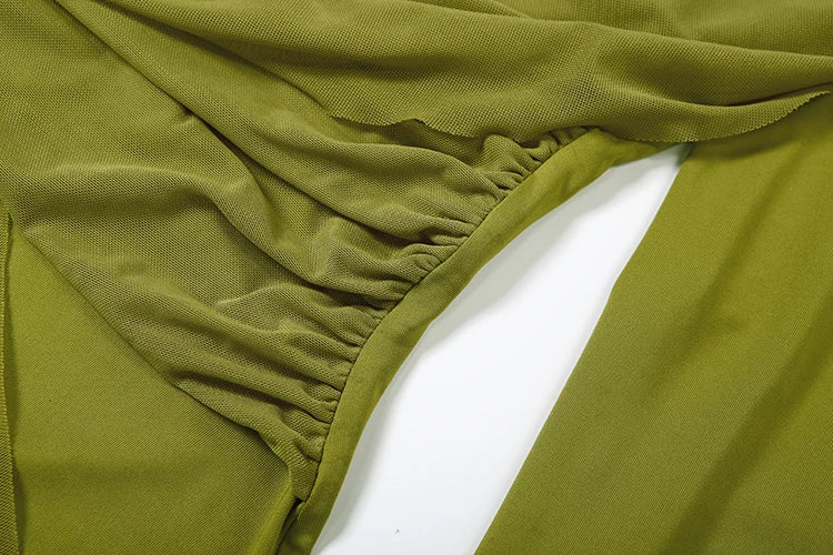 Soline | Robe drapée verte