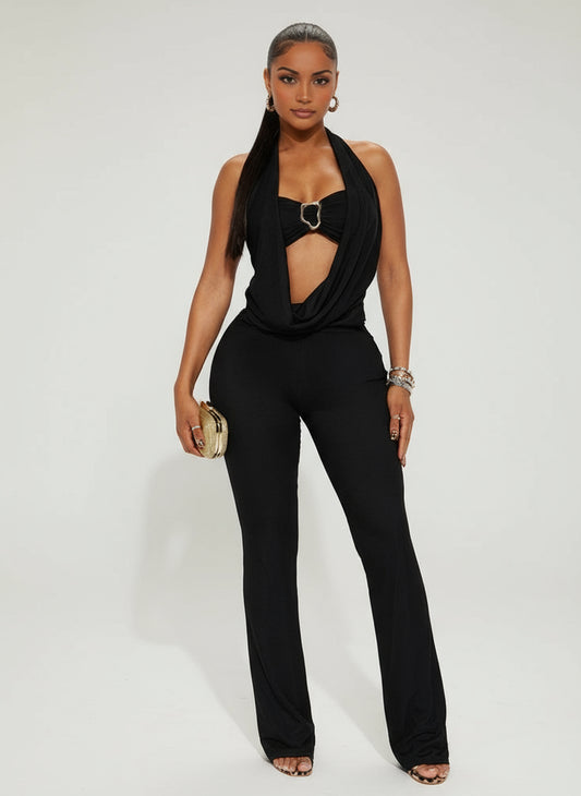 Maëva | Combinaison fluide noire