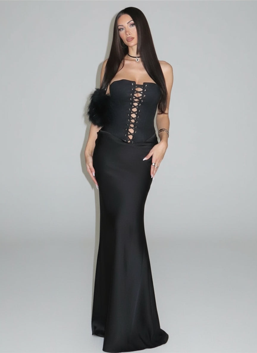 Nolwenn | Robe corset noire