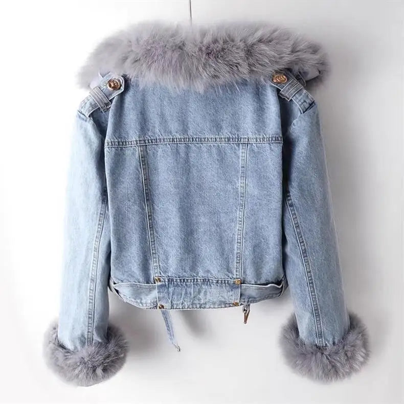 Jenny  | Veste Jean Doublée Fourrure