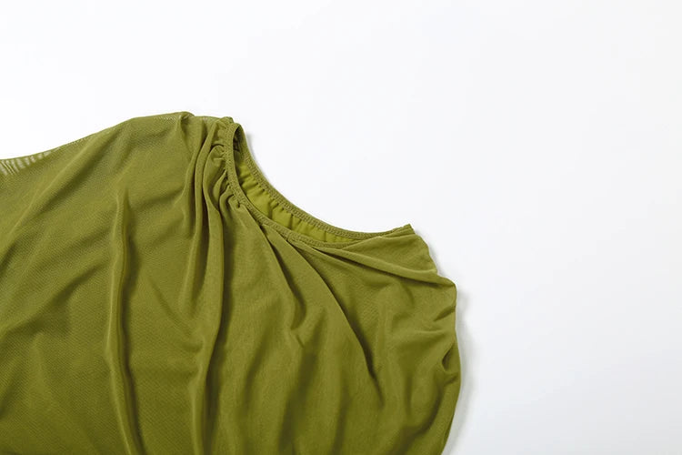 Soline | Robe drapée verte