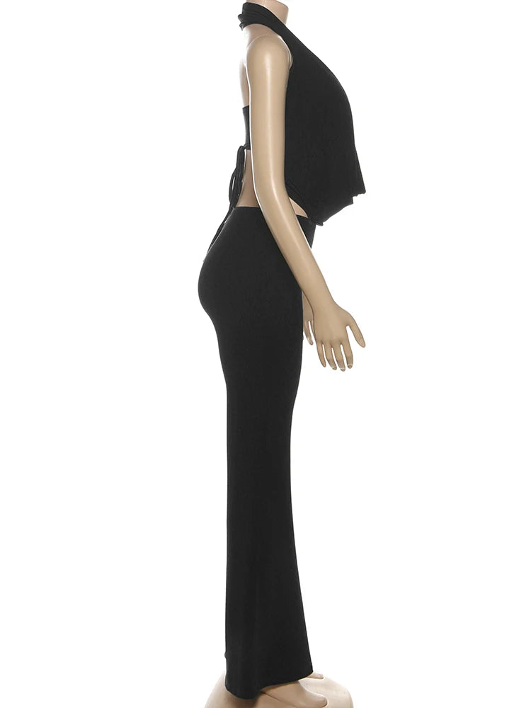 Maëva | Combinaison fluide noire