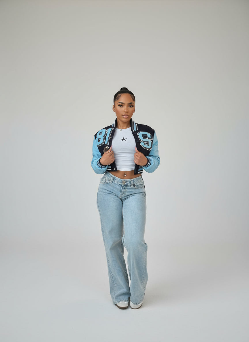 Naëlle | Blouson varsity bleu