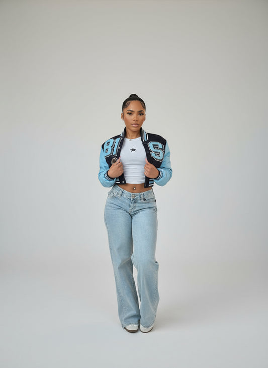 Naëlle | Blouson varsity bleu