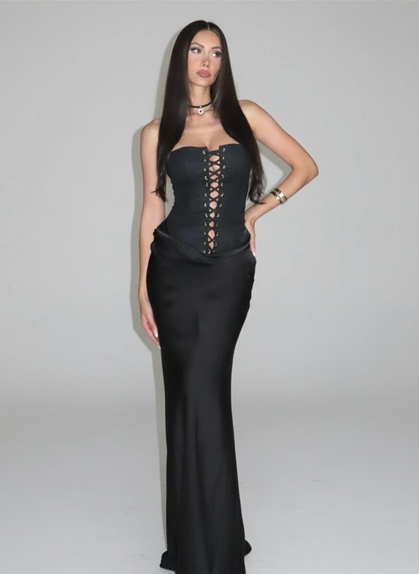 Nolwenn | Robe corset noire
