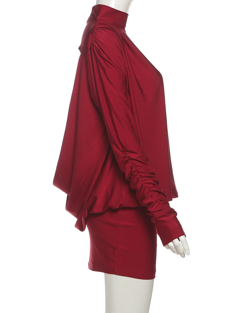 Cléa | Robe rouge satinée