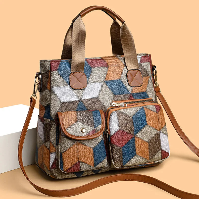 Romy | Mosaic Leather Handbag