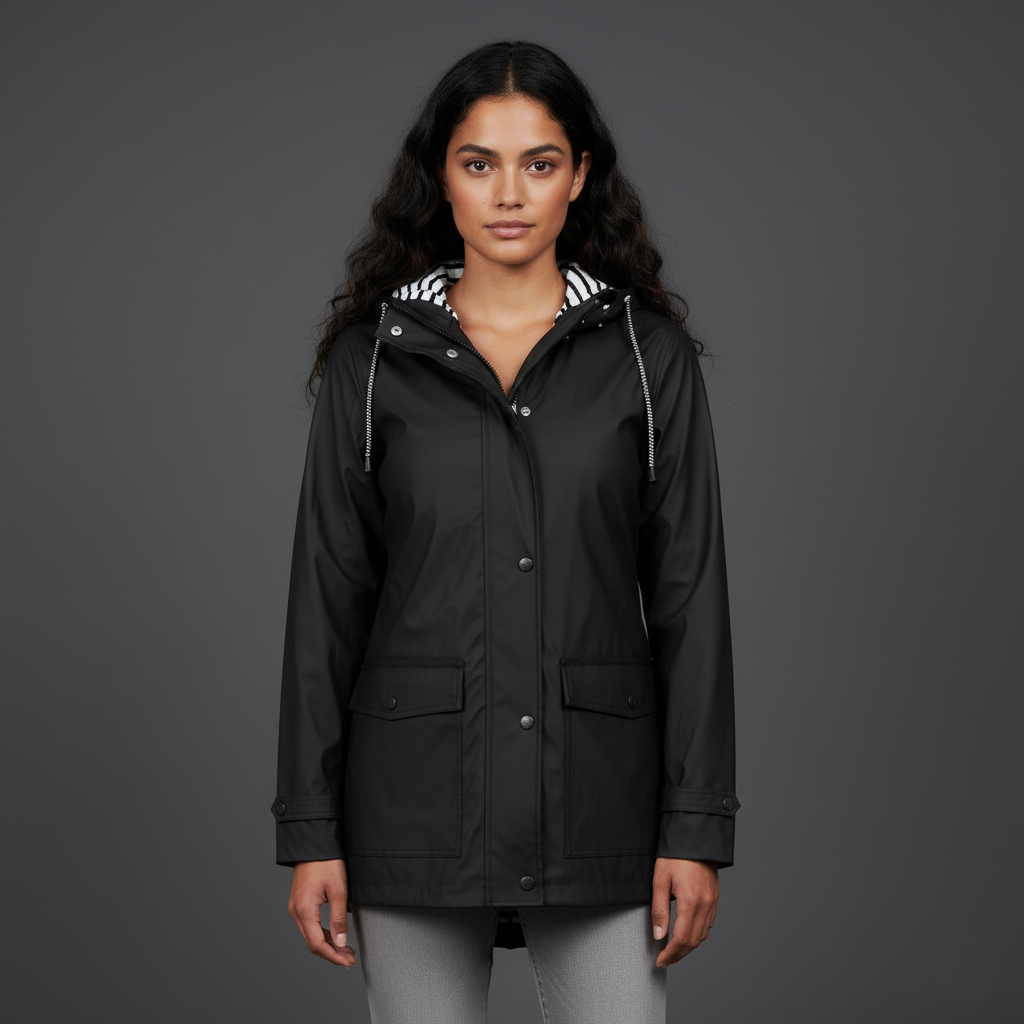 Adriana | Veste imperméable à capuche style marin