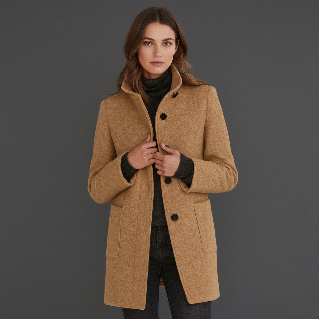 Maeve | Manteau à Col Haut en Mélange de Laine